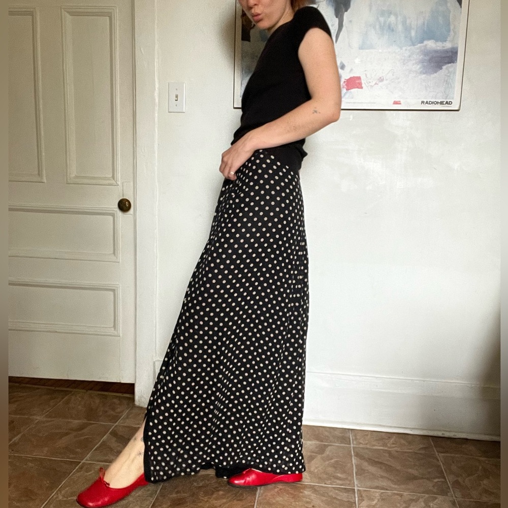 100% Silk Polka Dot Skirt